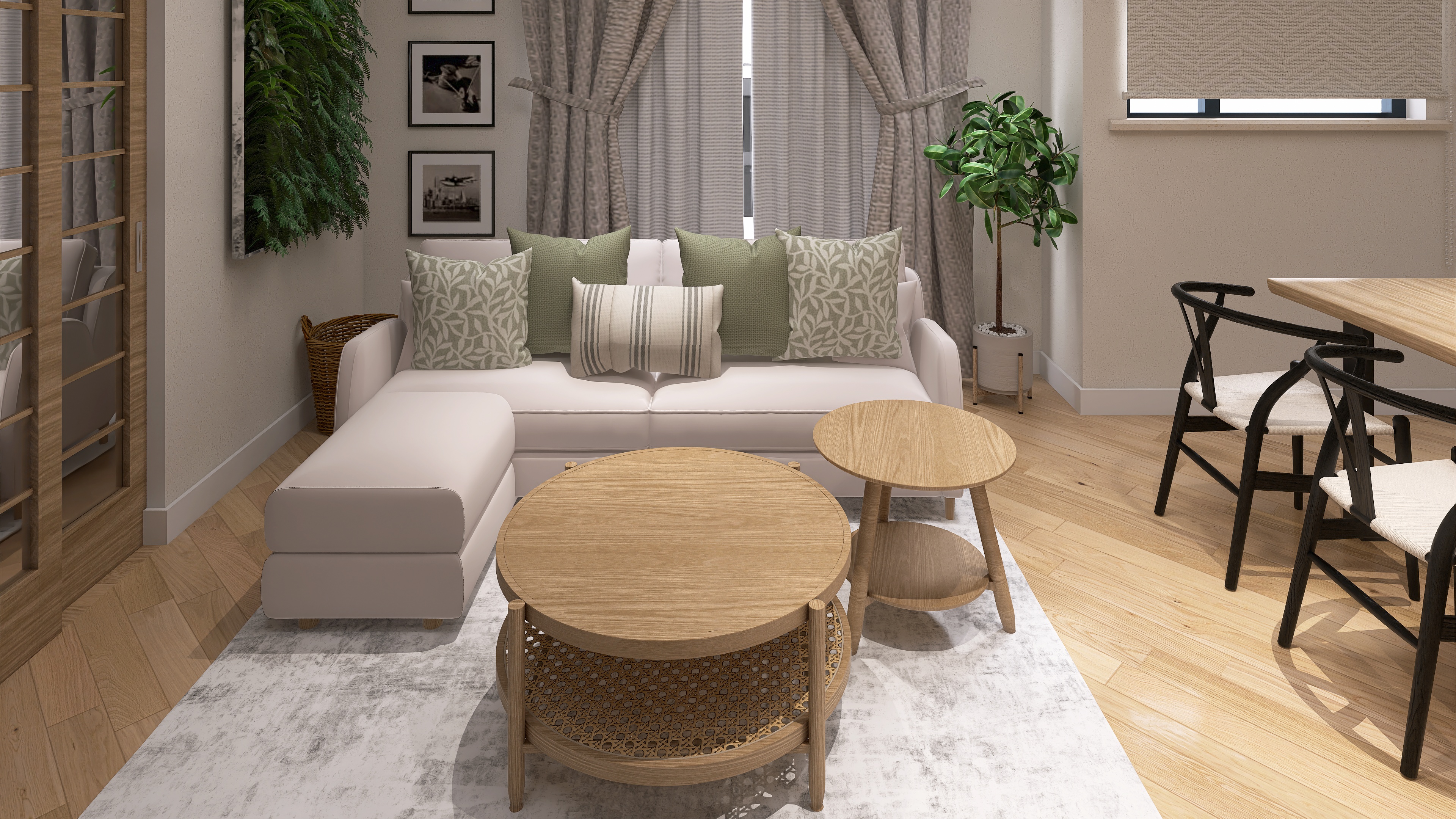 1日の終わりに自然と気持ちが解けるリビング